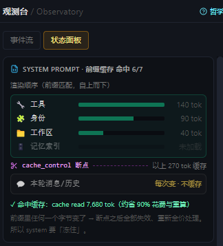 prompt caching 命中